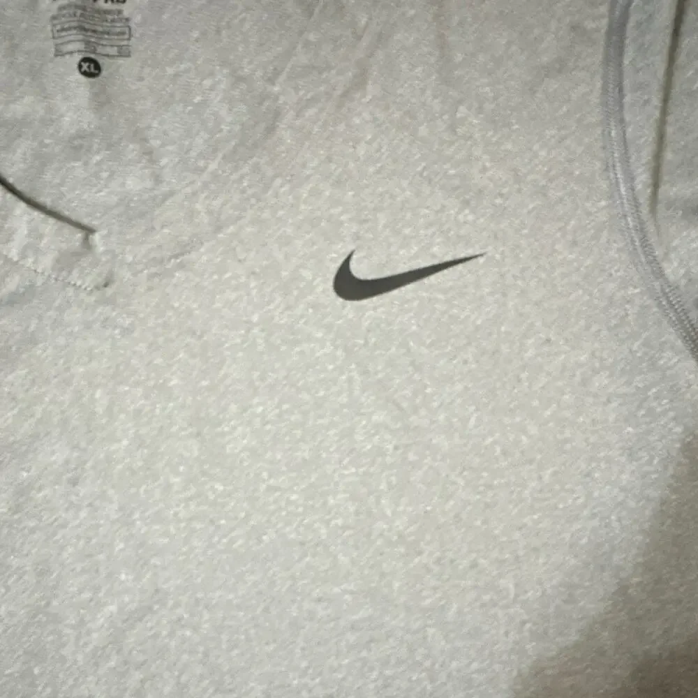 Nike Pro Dri-FIT Womens Compression V-Neck Long Sleeve Shirt Gray XL